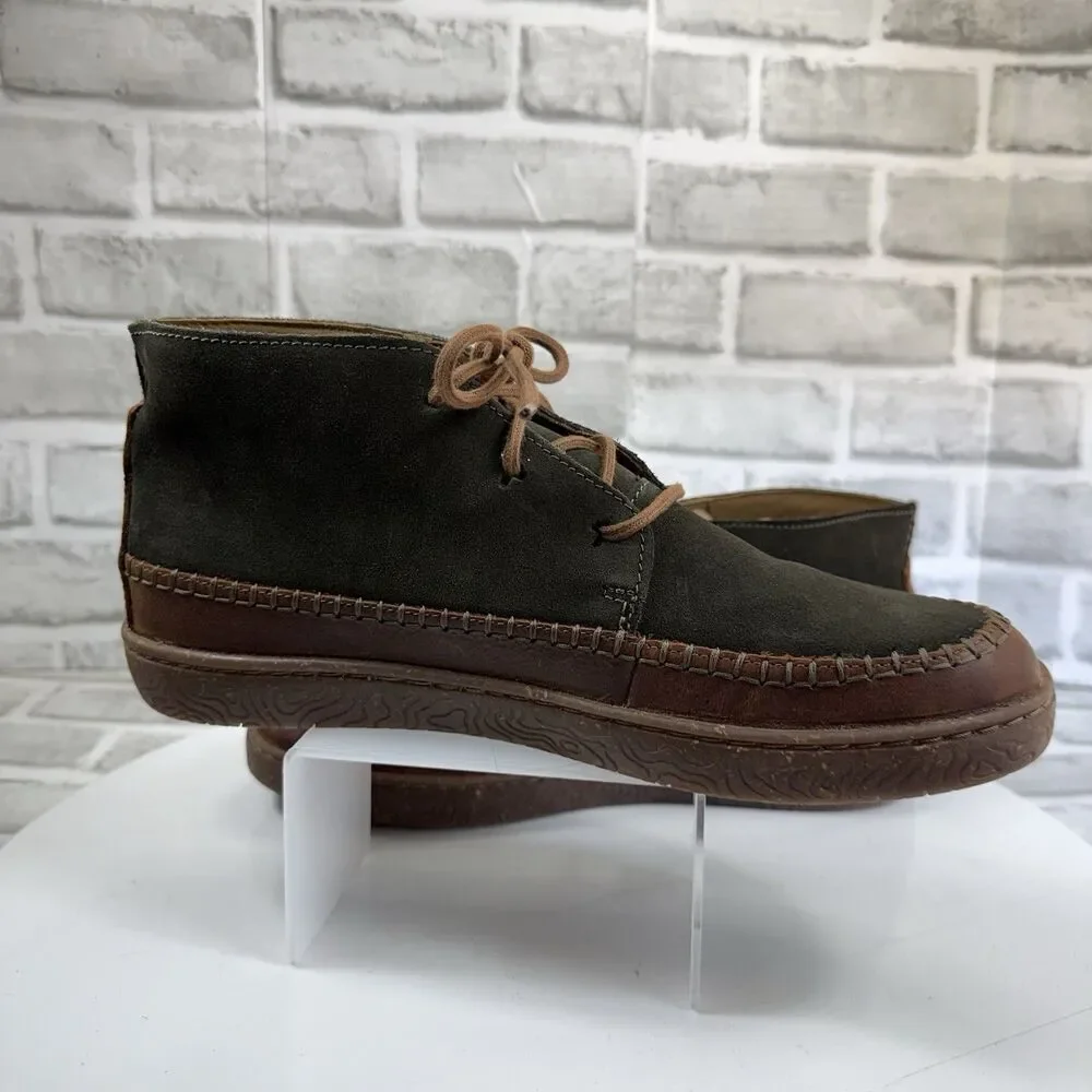 Clarks Men's Size 10.5 Hodson Mid Green and Brown Leather Boots
